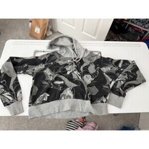 Disney Parks Adult M Black White Villains cropped Hoodie